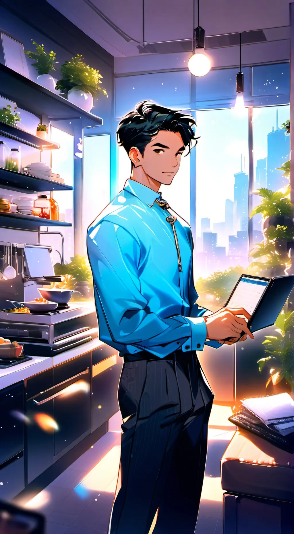 ai character: DishMaster Tycoon background