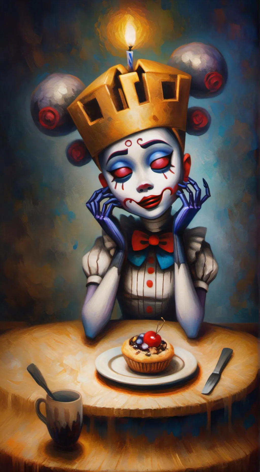 ai character: ballora  background