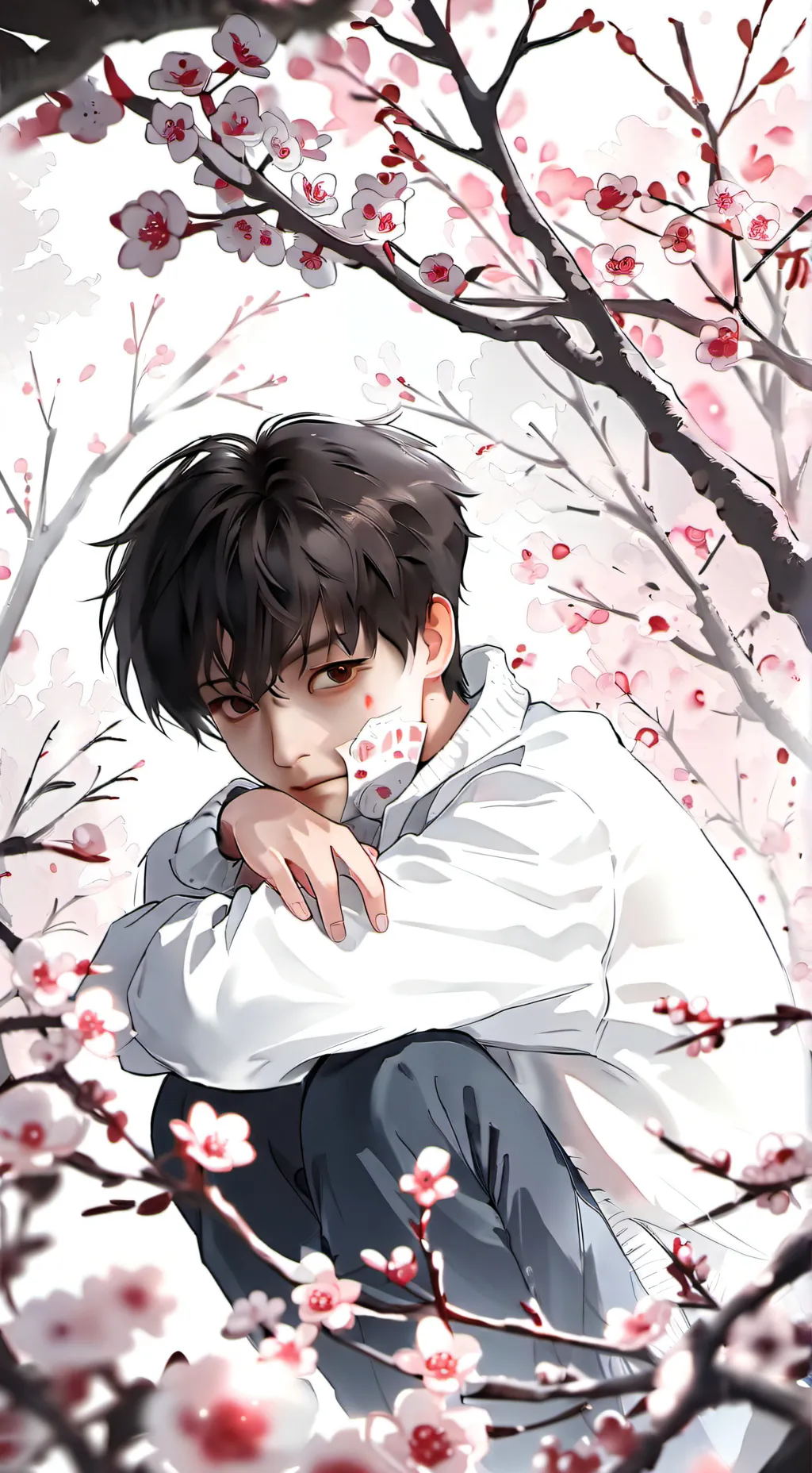 ai character: chalk background