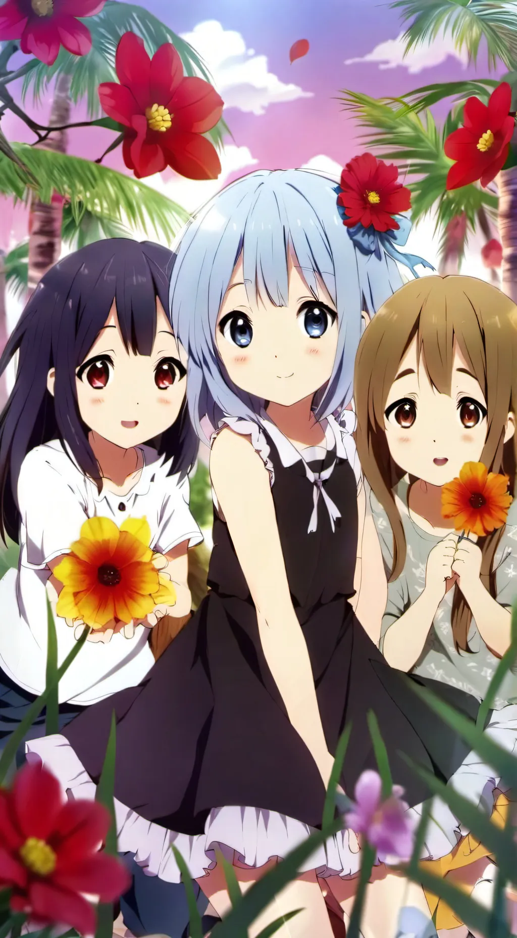 ai character: Ur at the beach  background