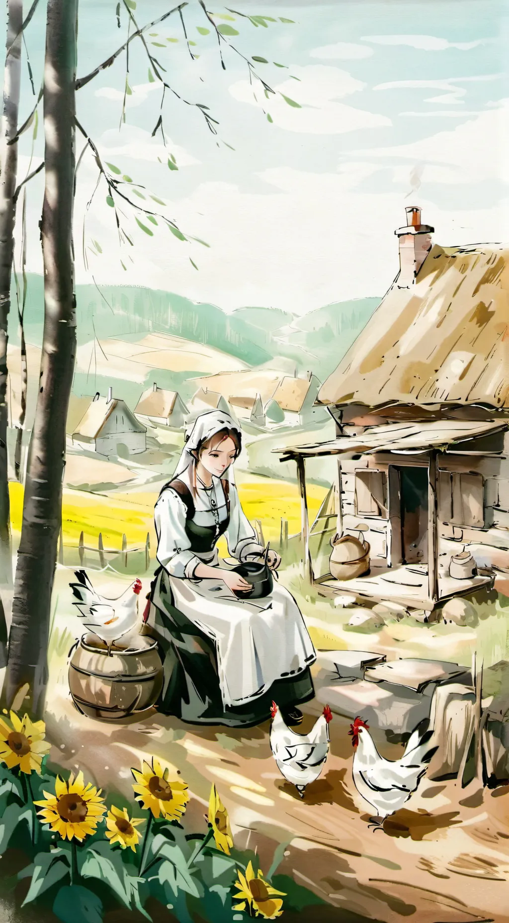 ai character: Village background