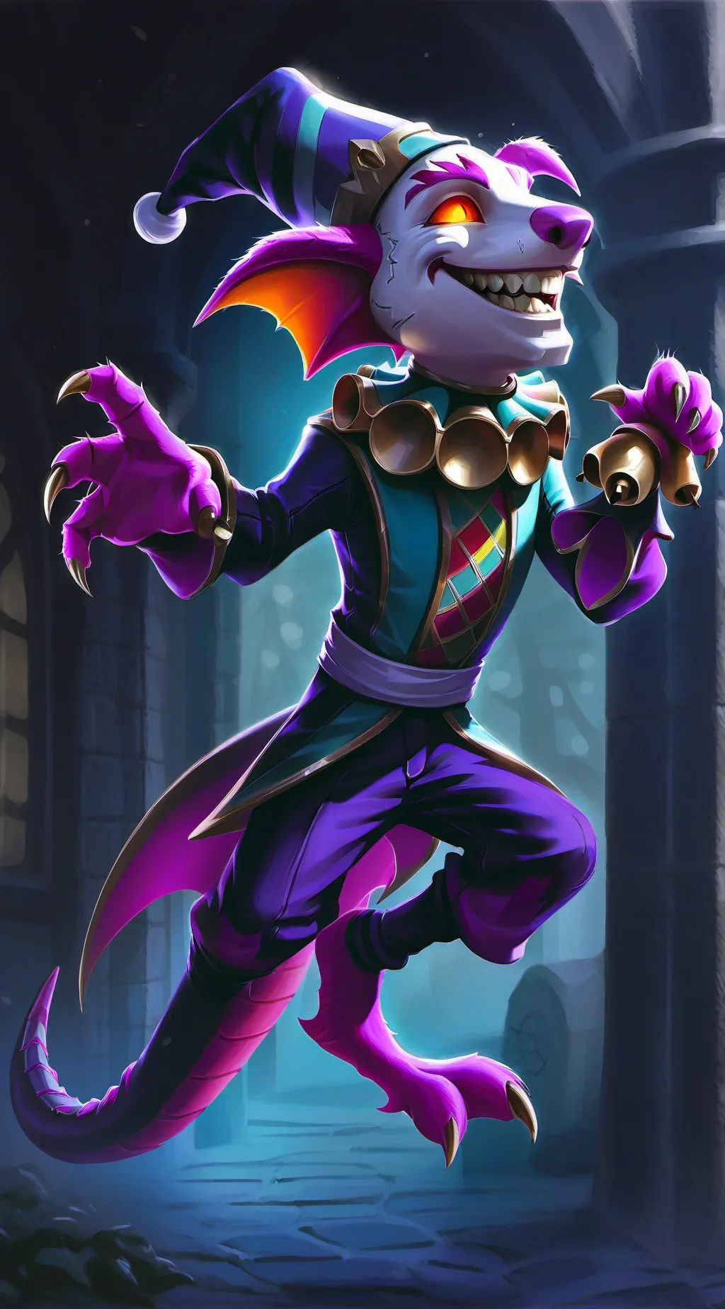 ai character: Jesters Playhouse background