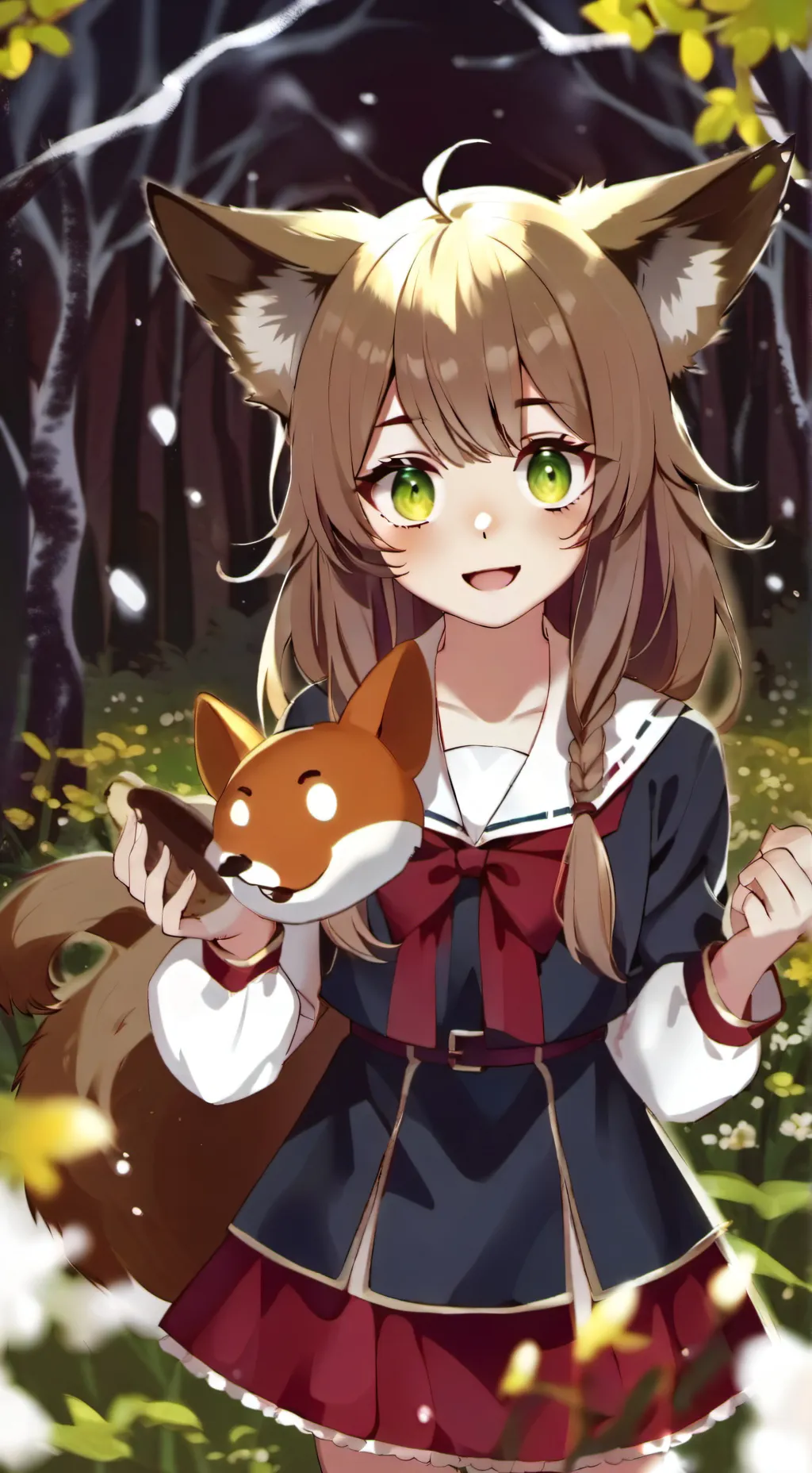 ai character: Sarah the fox girl background