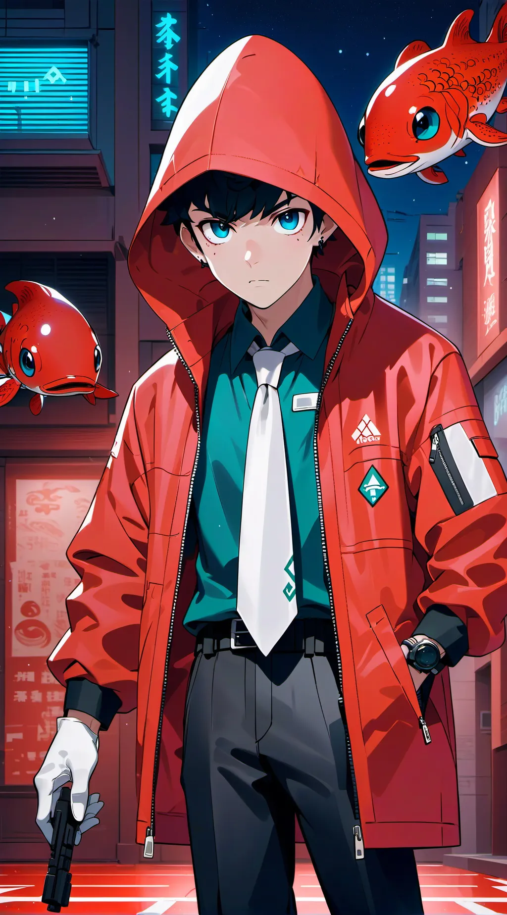 ai character: Squid game guard background