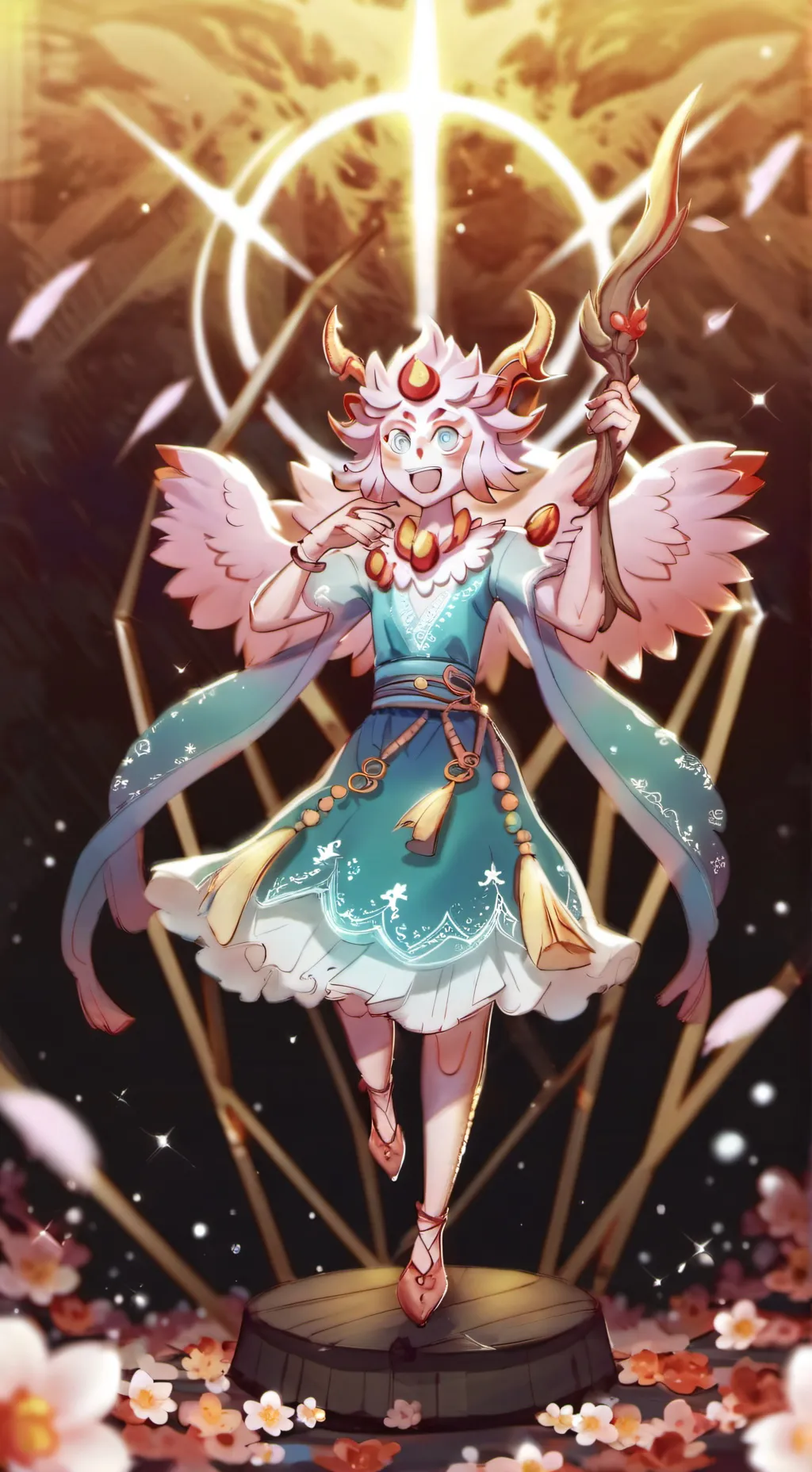 ai character: White pearl cookie background