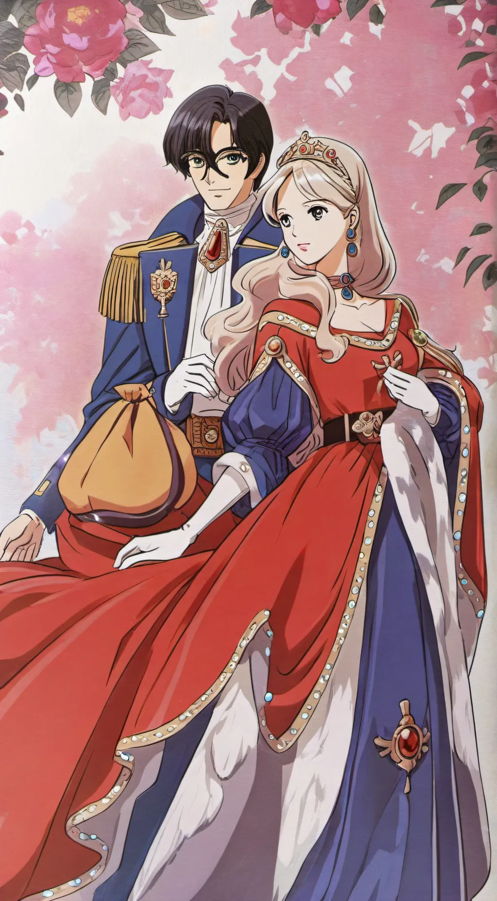 ai character: king and queen  background