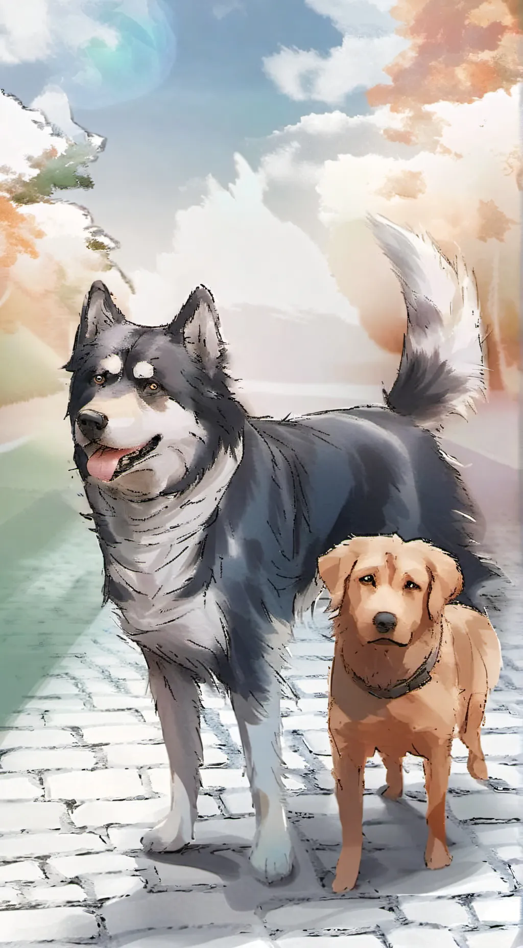 ai character: perro científico  background