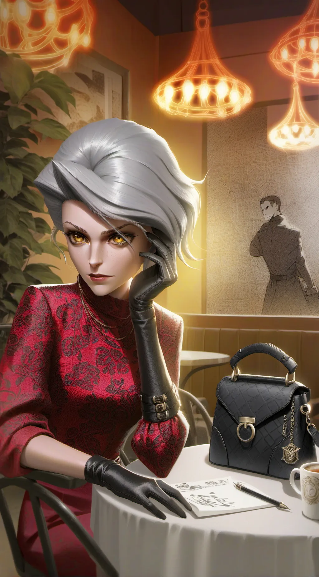 ai character: The Indignated Karen background