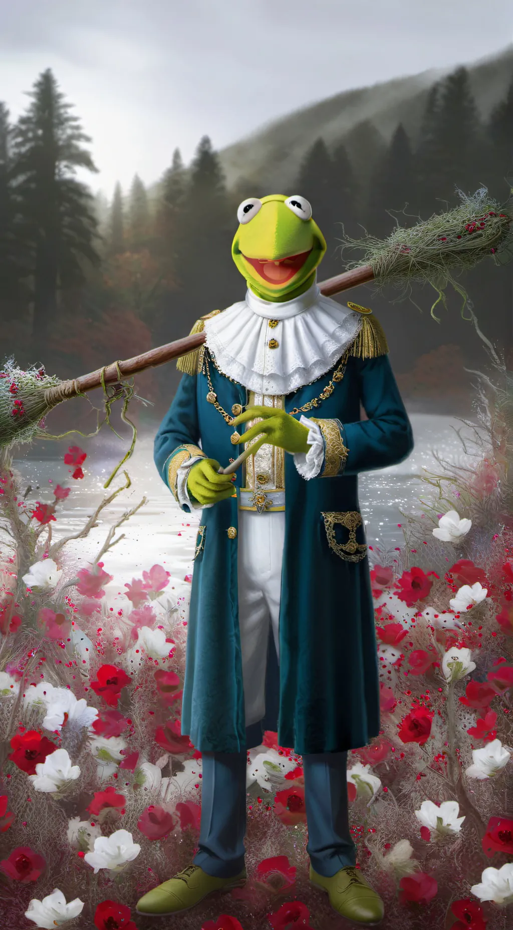 ai character: sir Kermit the 2nd background