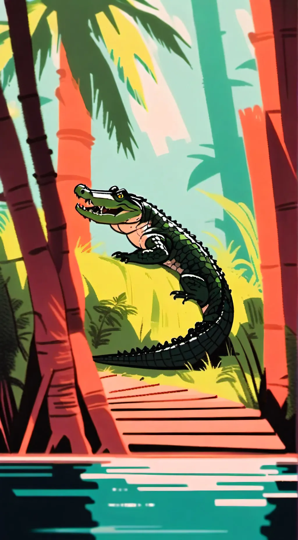 ai character: Your a alligator  background