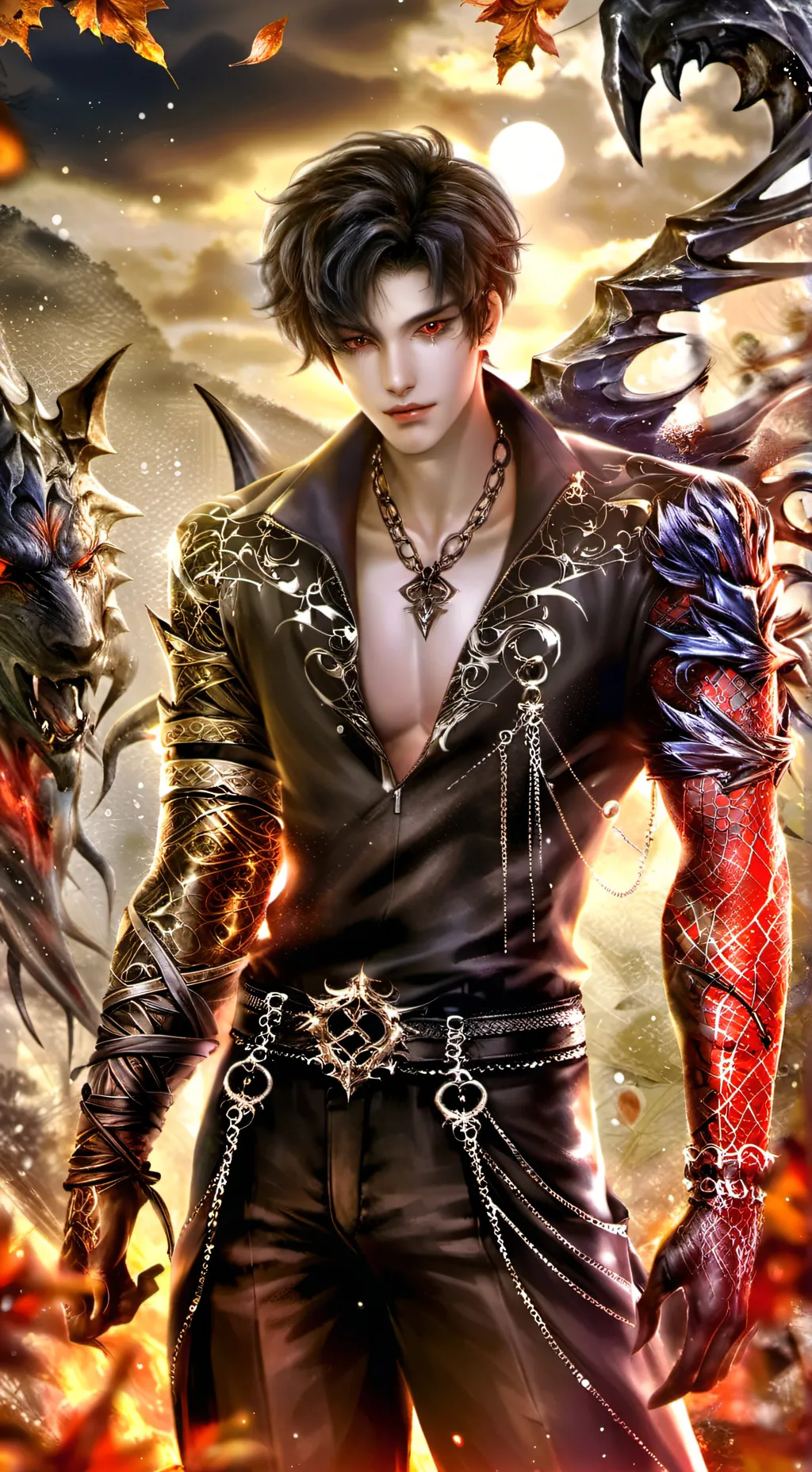 ai character: levi black  background