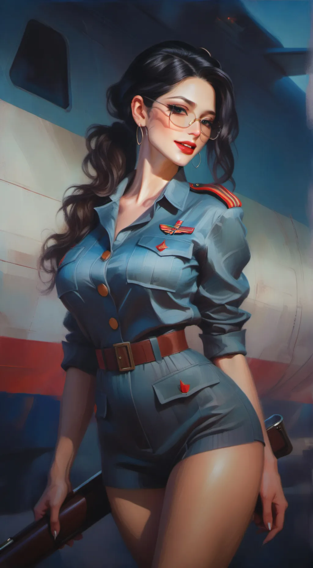 ai character: Maria Grid background