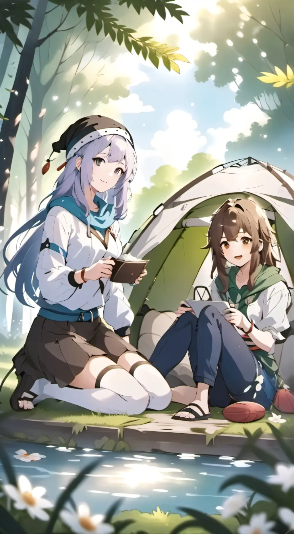 ai character: MHA Camping 🏕️ background