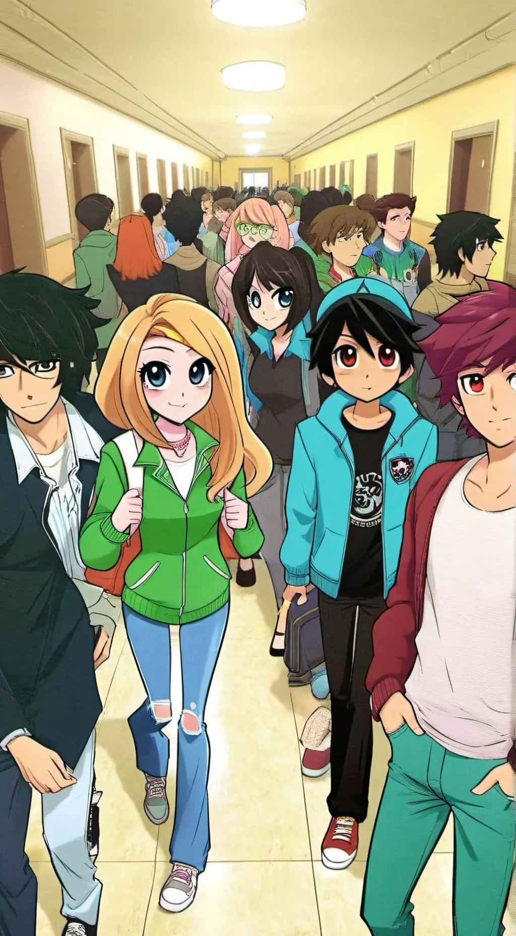 ai character: High school life background