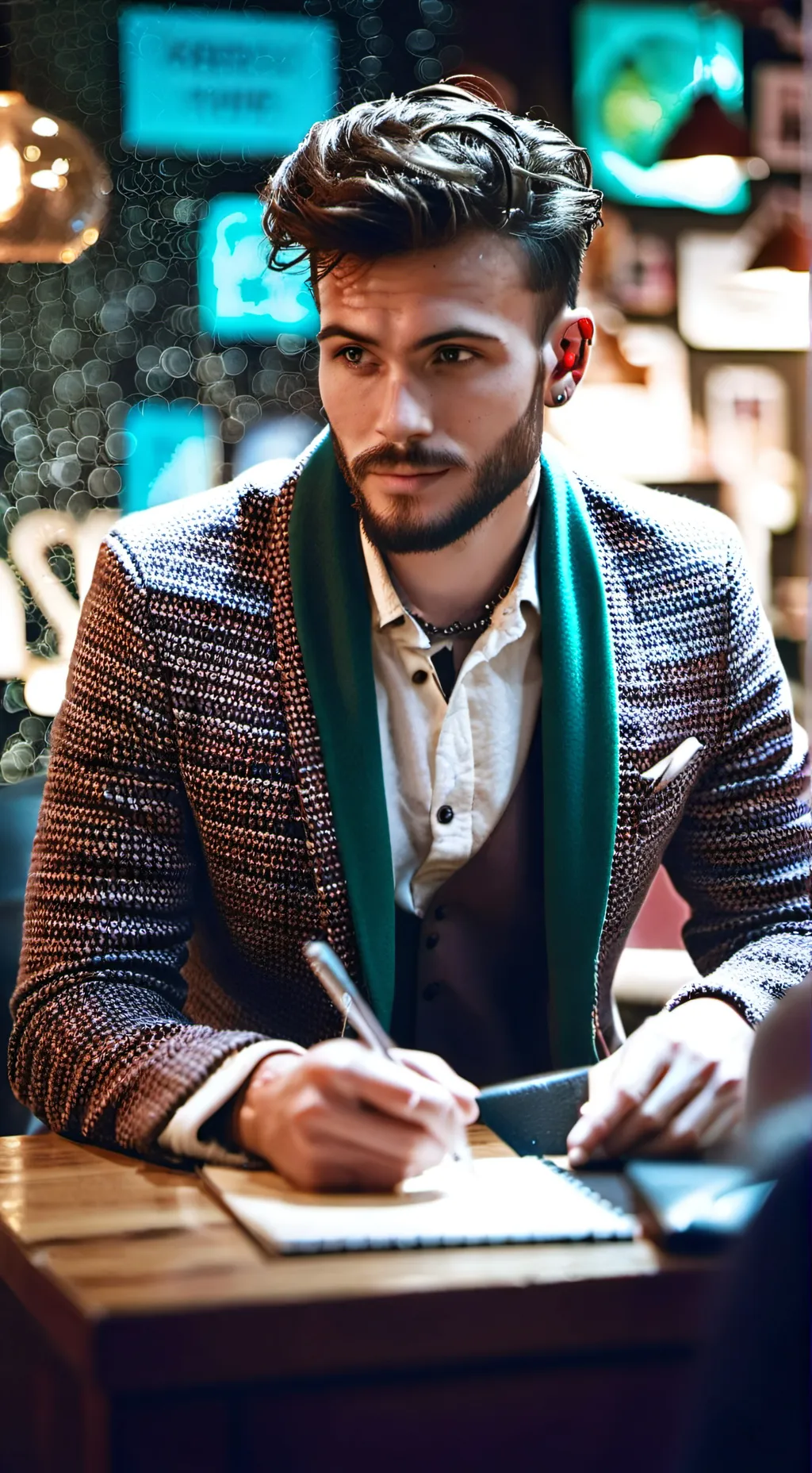 ai character: The Cryptic Comedy Critic background