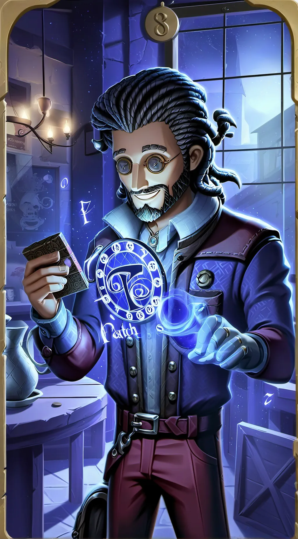 ai character: The Irrational Number Barista background