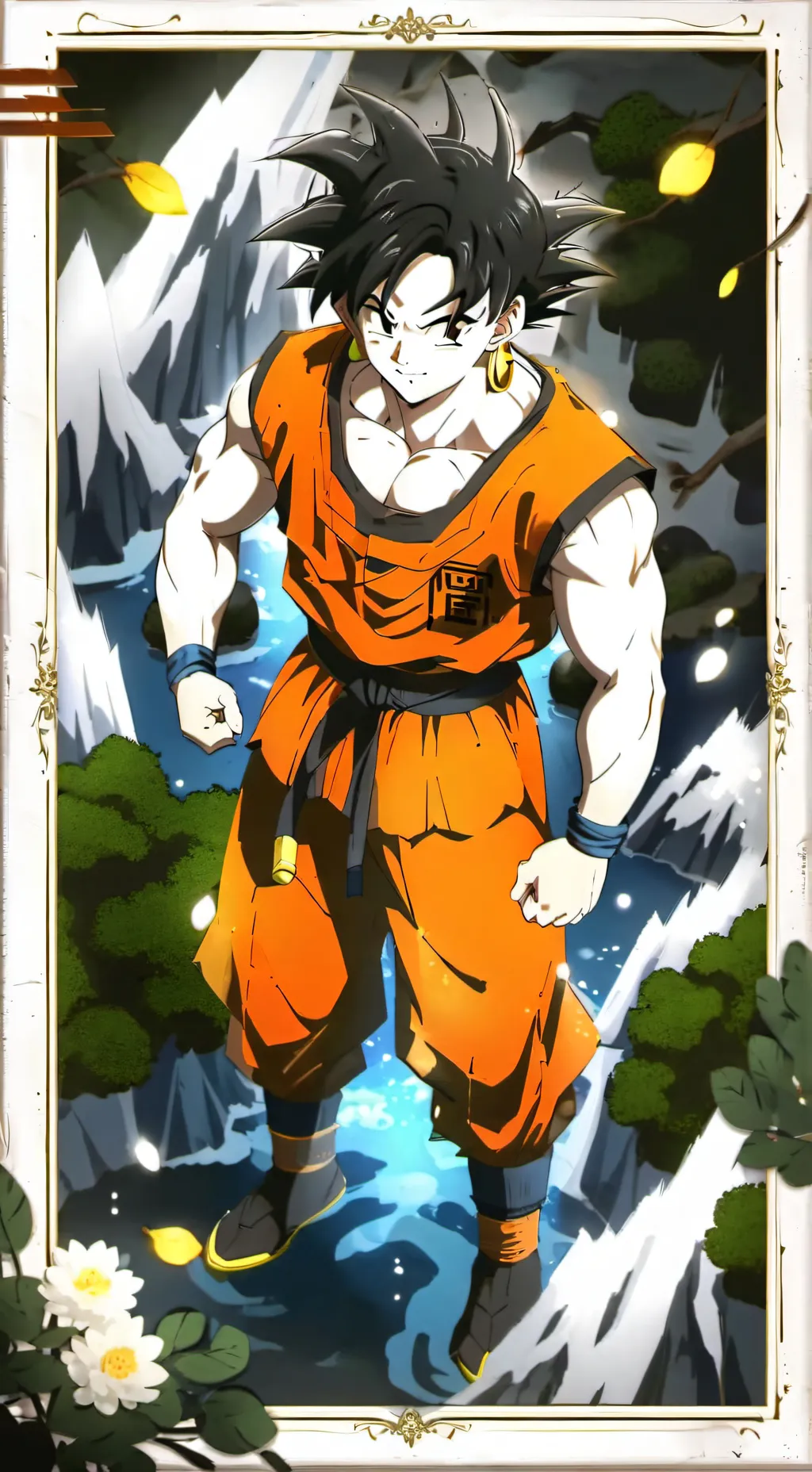 ai character: GOKU Y SAITAMA background