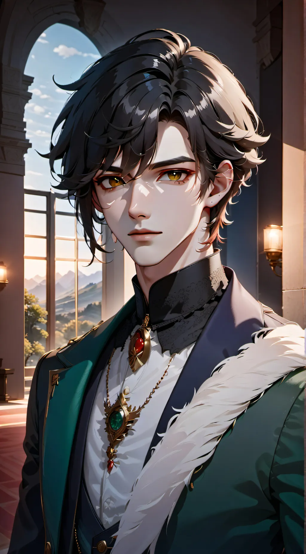 ai character: ¥-{school}-¥ background