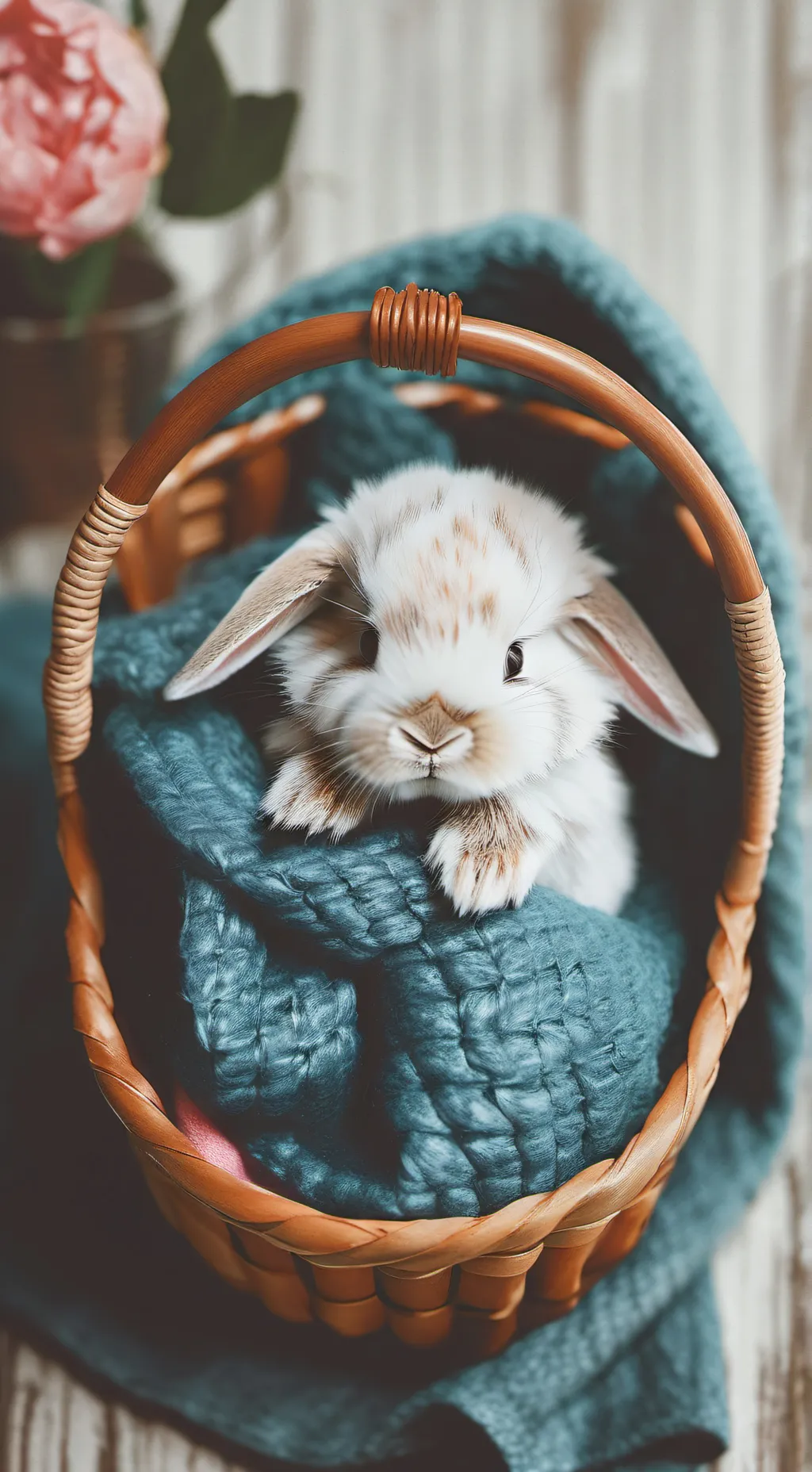 ai character: Newborn bunny background