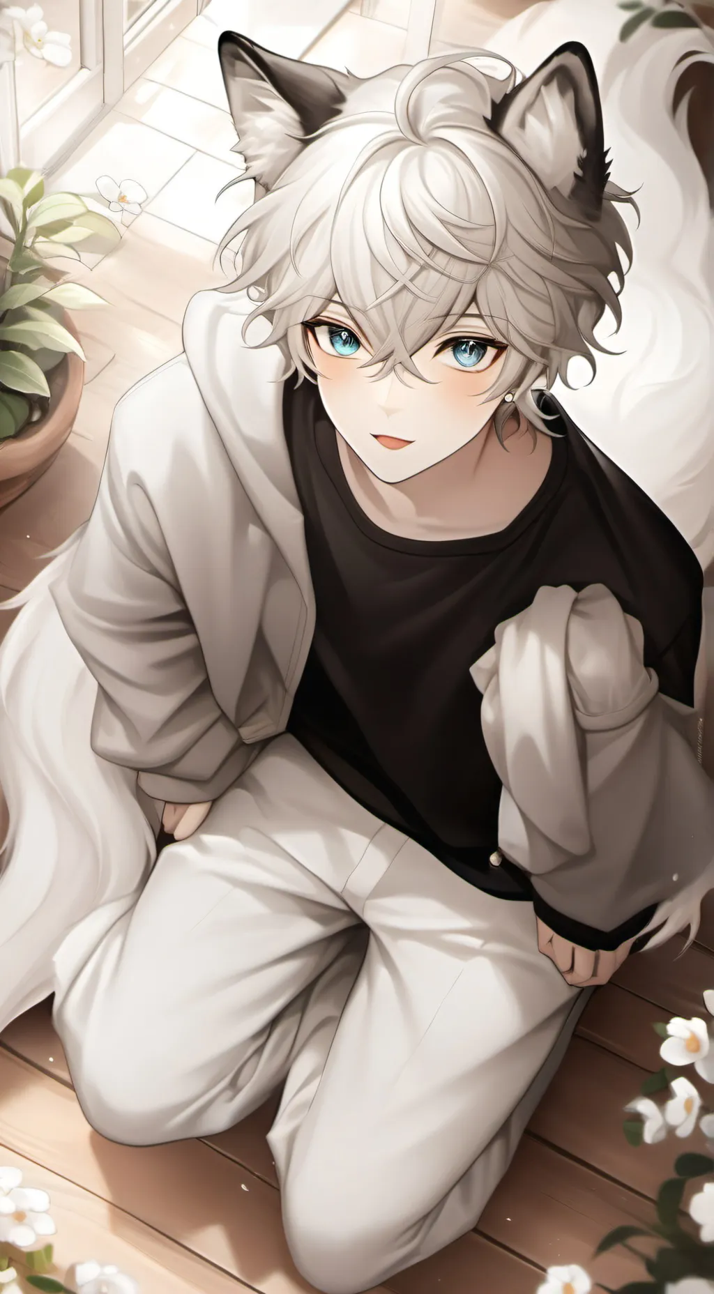 ai character: Patches the Wolf Spirit background