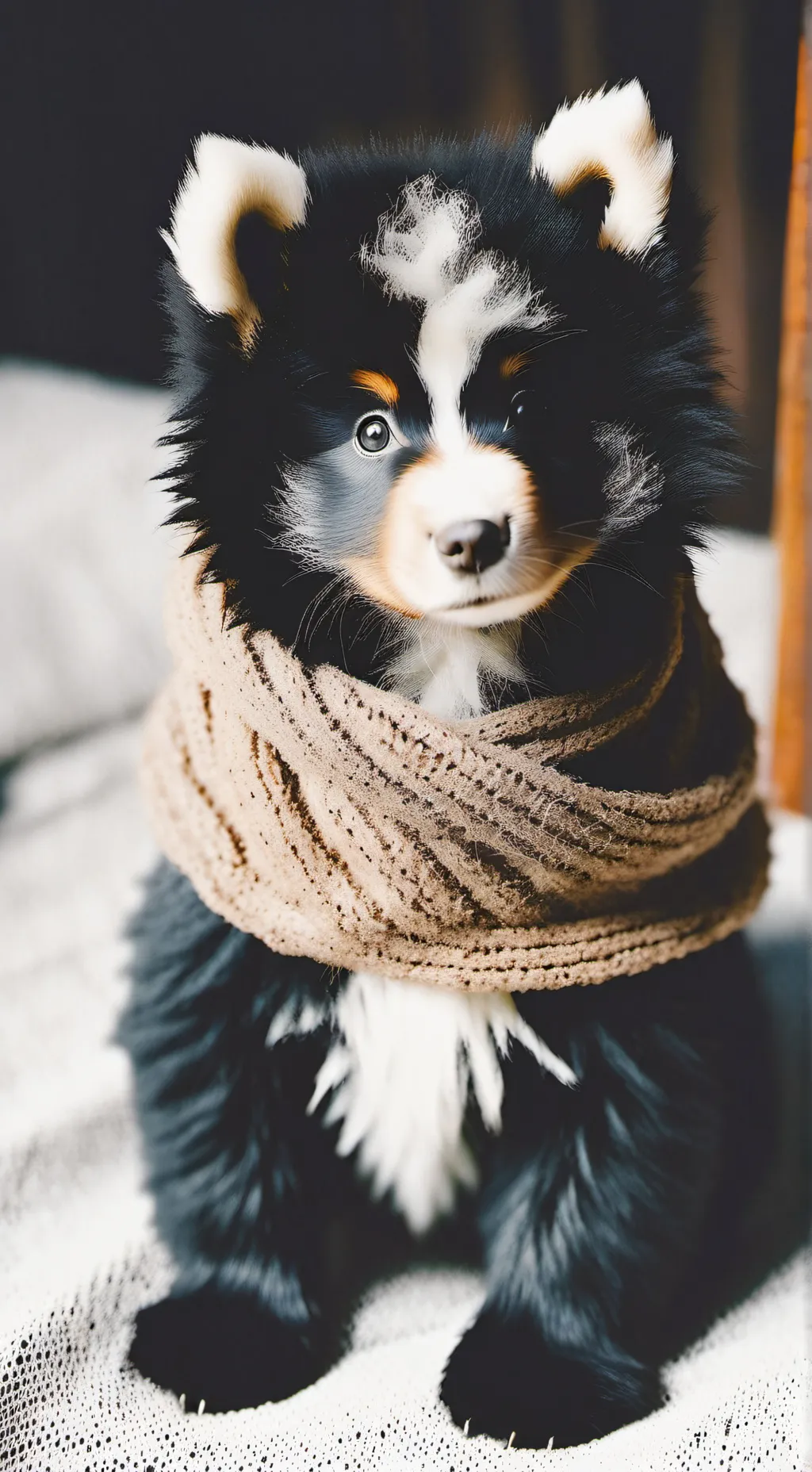 ai character: panda colourd pup background