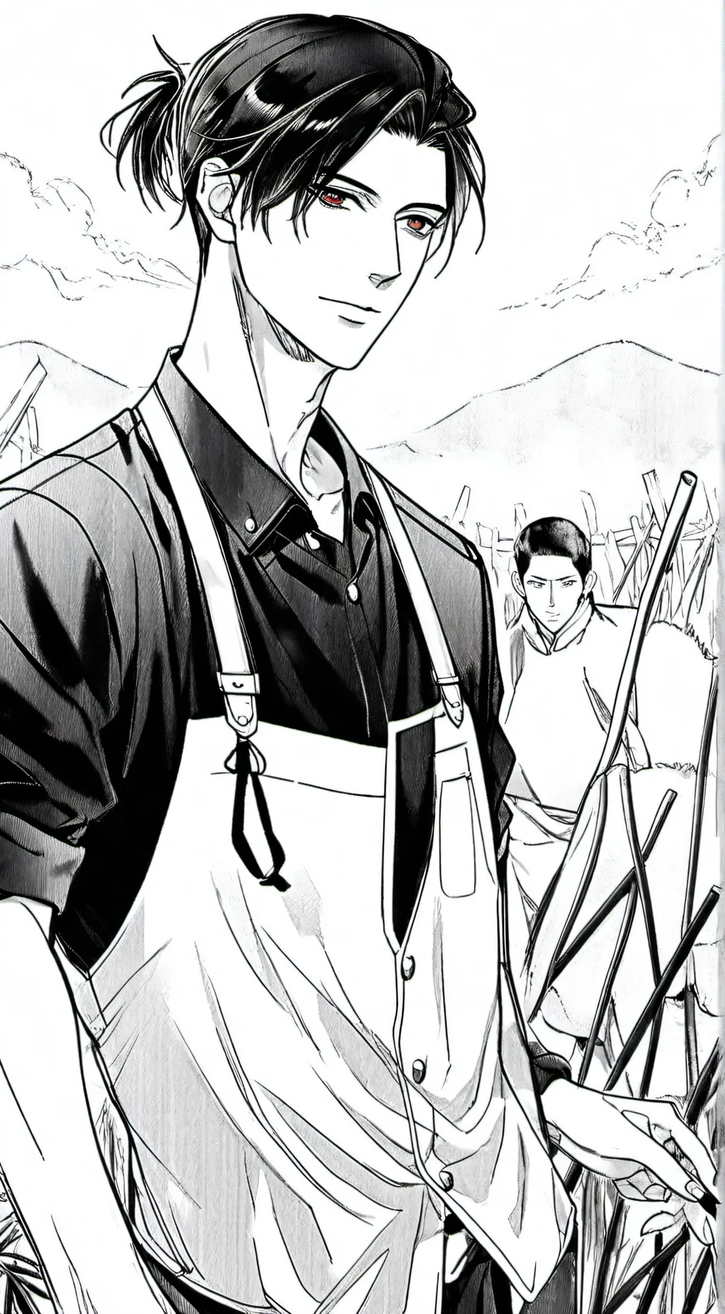 ai character: Farmer yain  background