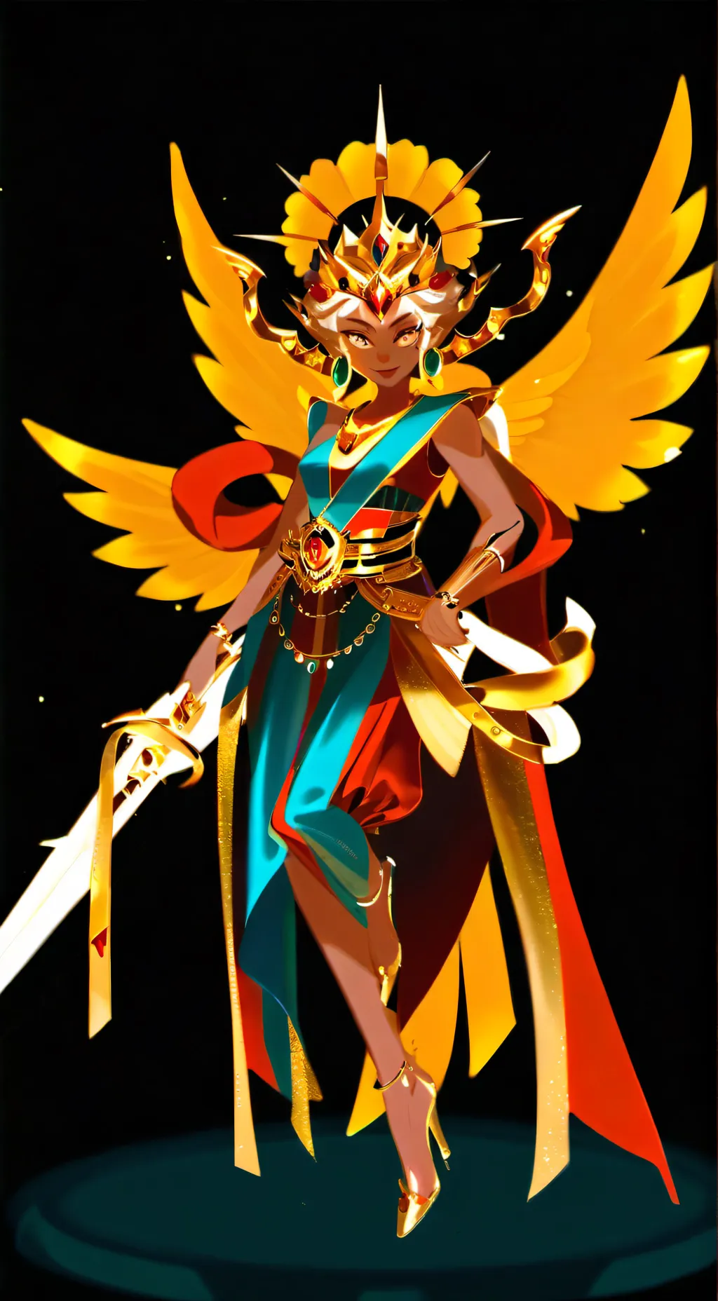 ai character: Golden cheese background