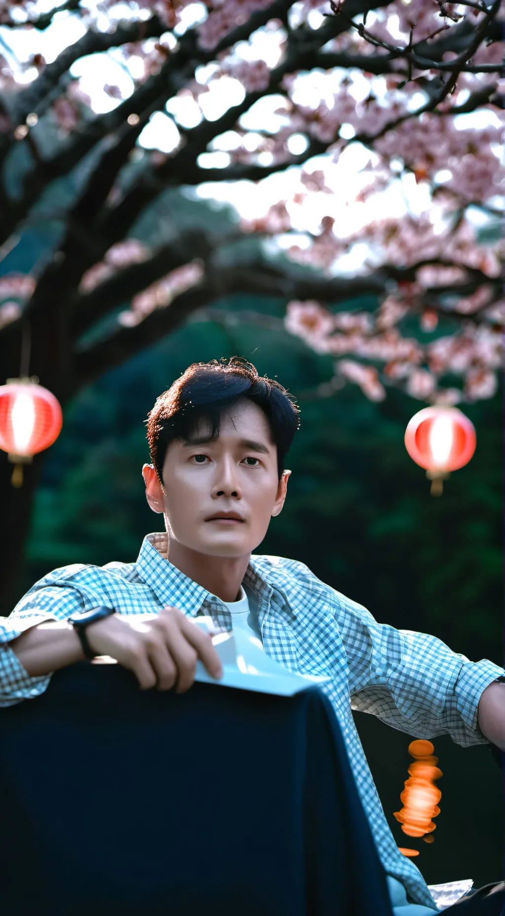 ai character: Lee Byung-hun  background