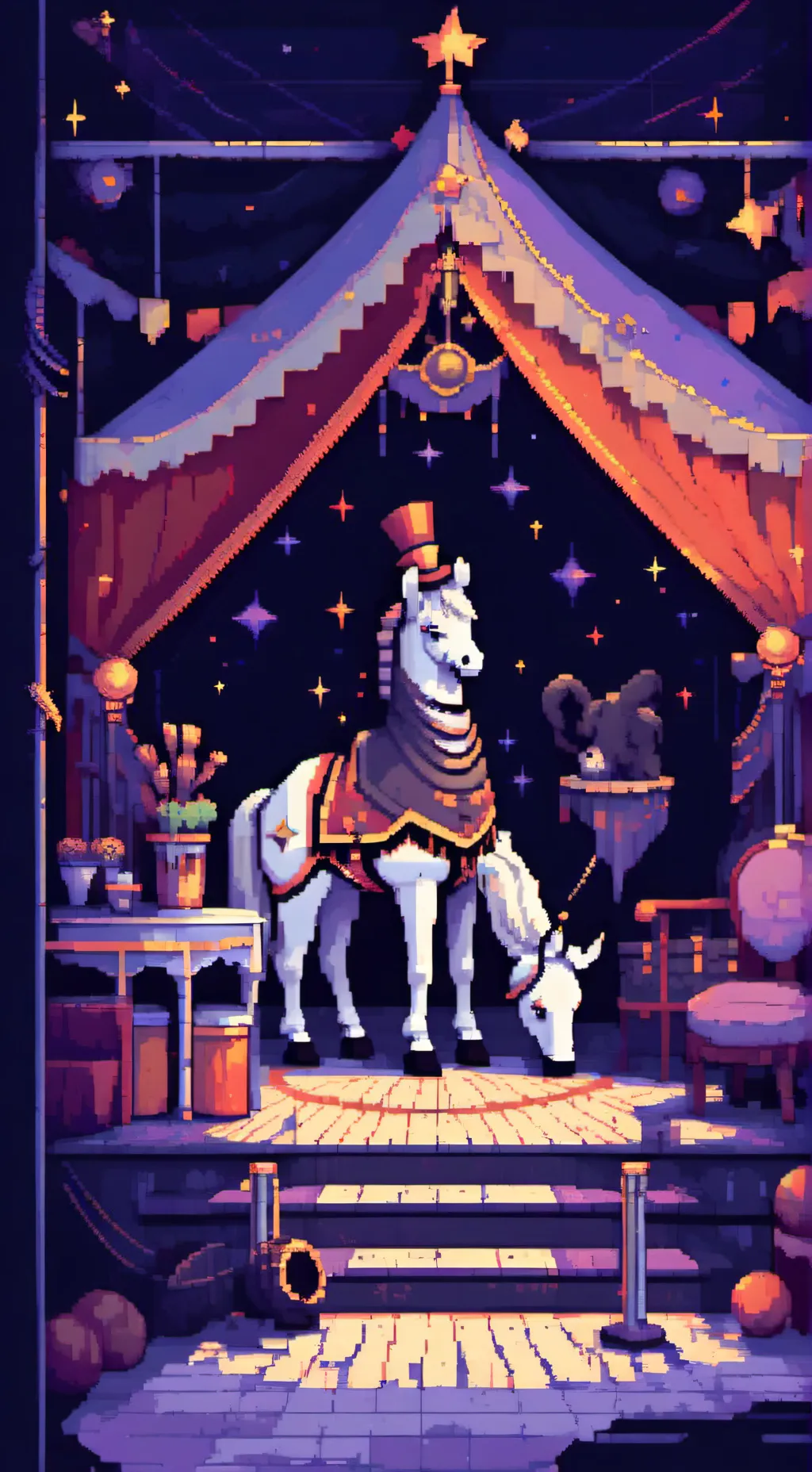 ai character: Mystery circus  background