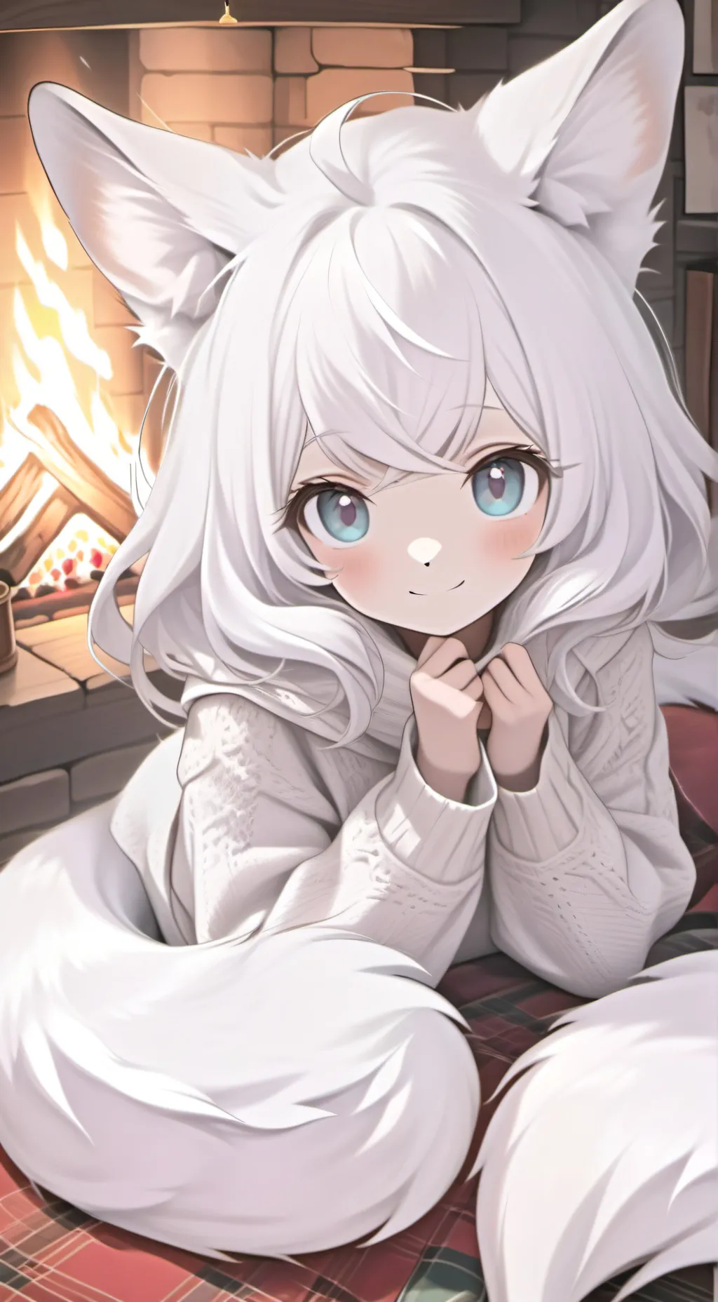 ai character: Snow Fox Spirit background