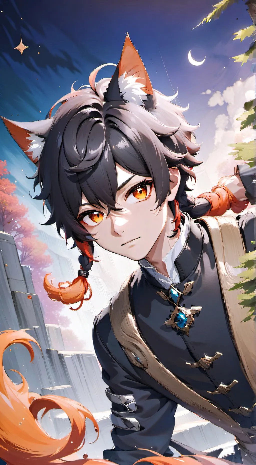 ai character: ash as a human  background