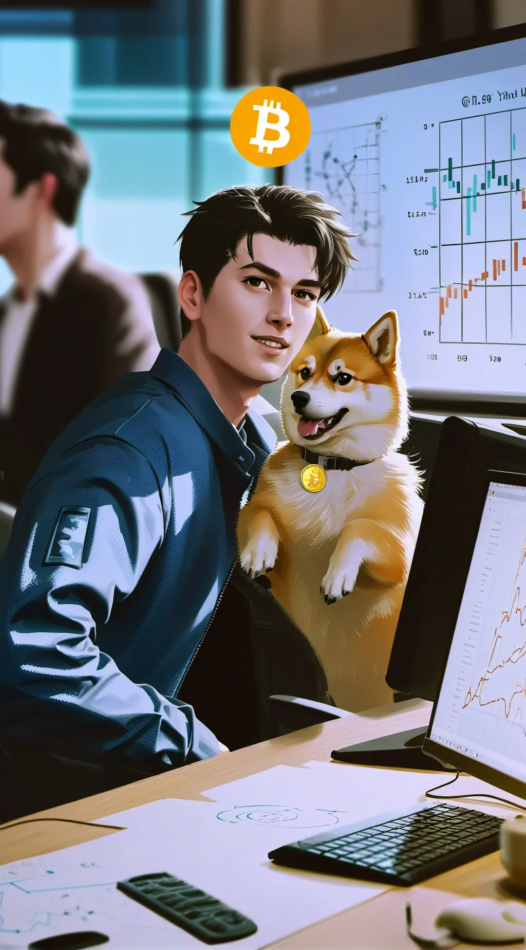 ai character: DogeChef Tycoon background