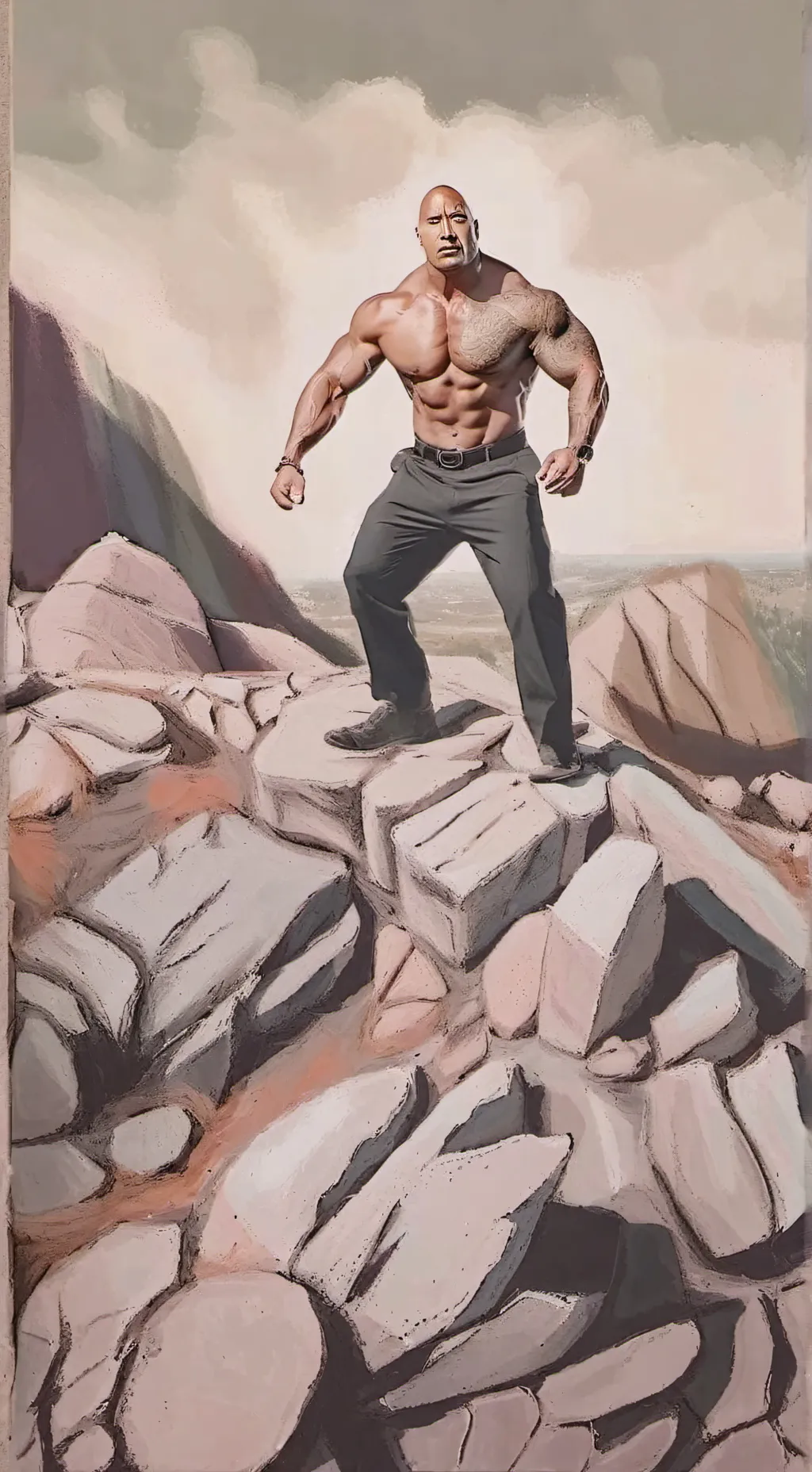 ai character: la roca😎🤑 background