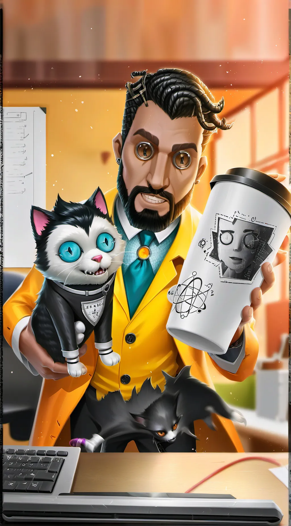 ai character: The Quantum Latte Theorist background