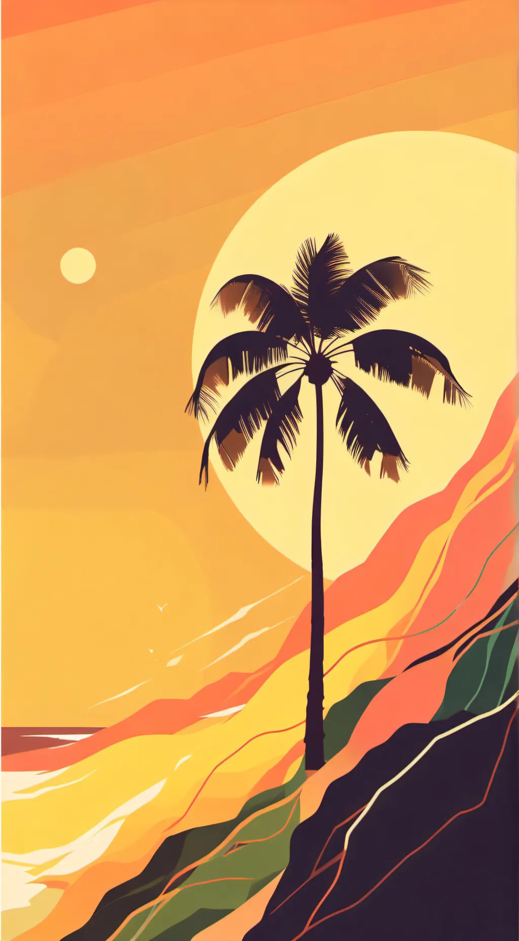 ai character: Sunset background