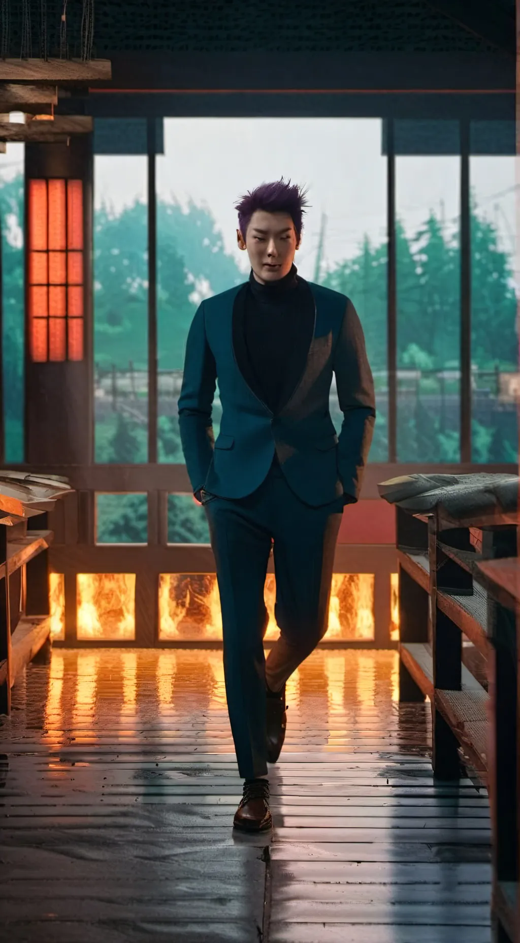 ai character: T. O. P  Concert  background