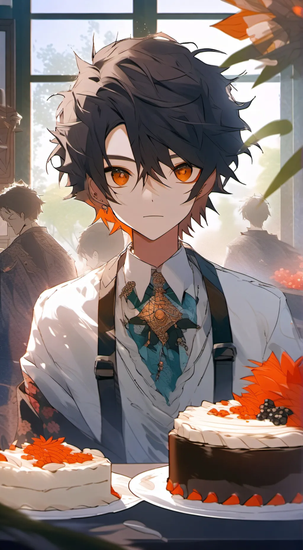 ai character: cake! background