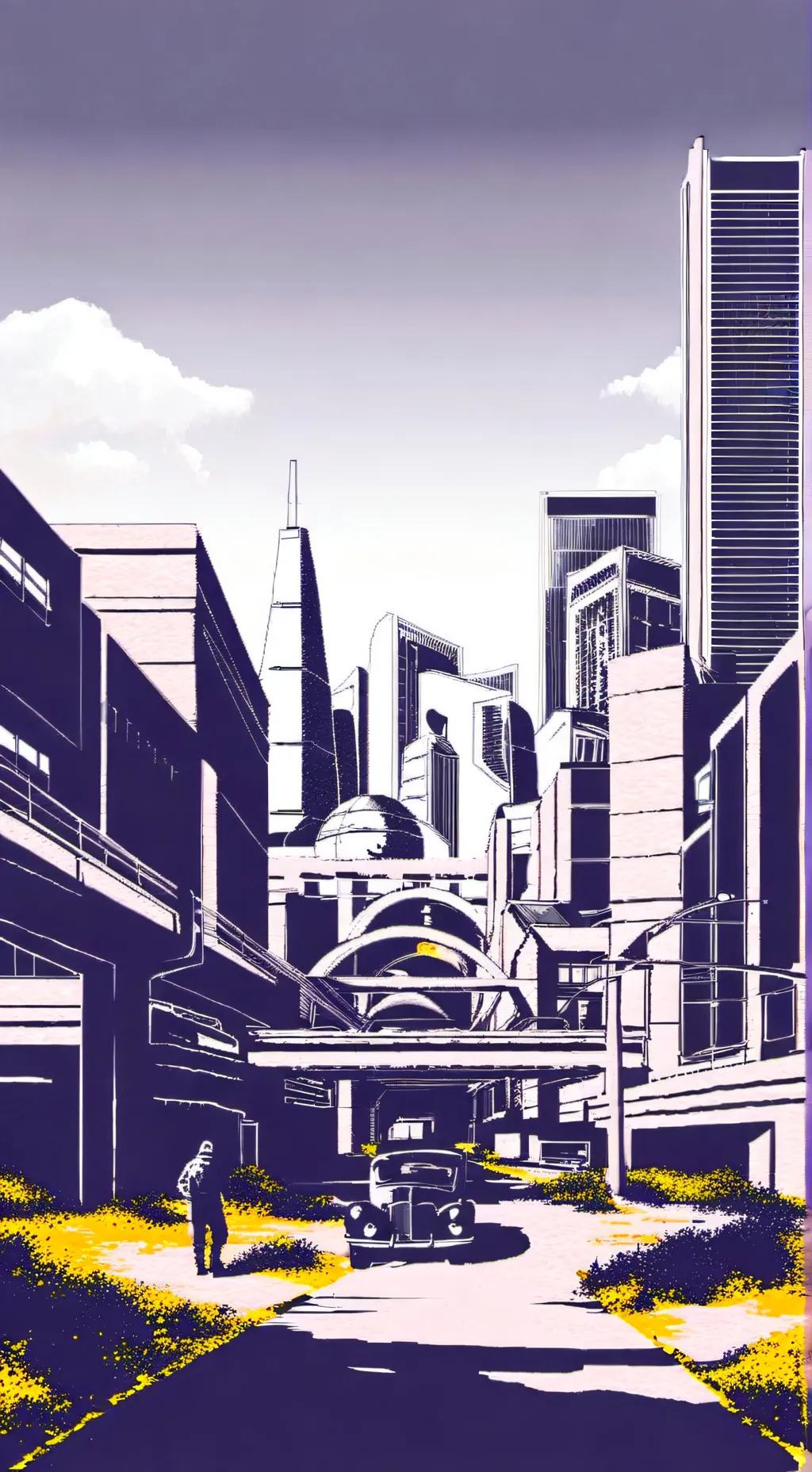 ai character: half-hotel background