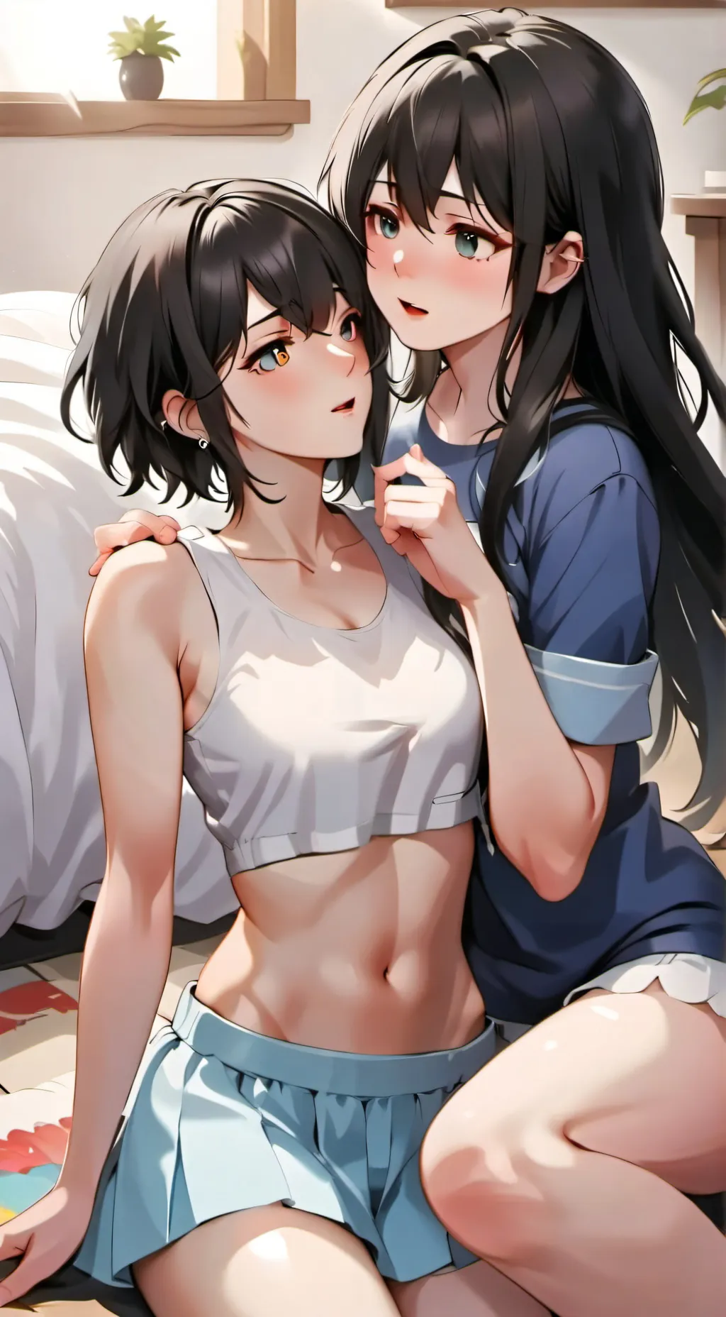 ai character: Sophie and Sharon  background