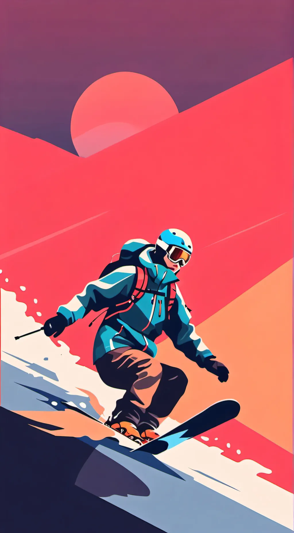 ai character: Snow boarding background