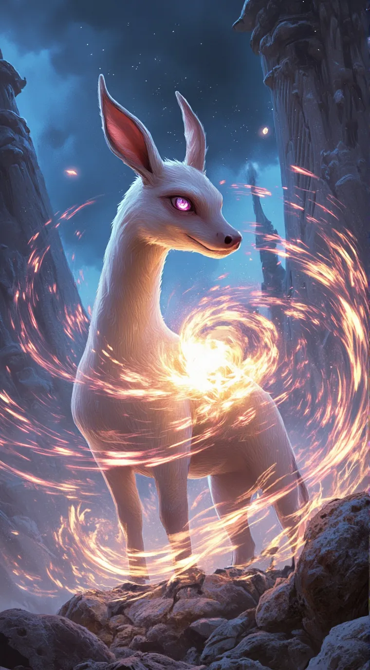 ai character: Mewtwo and mew  background