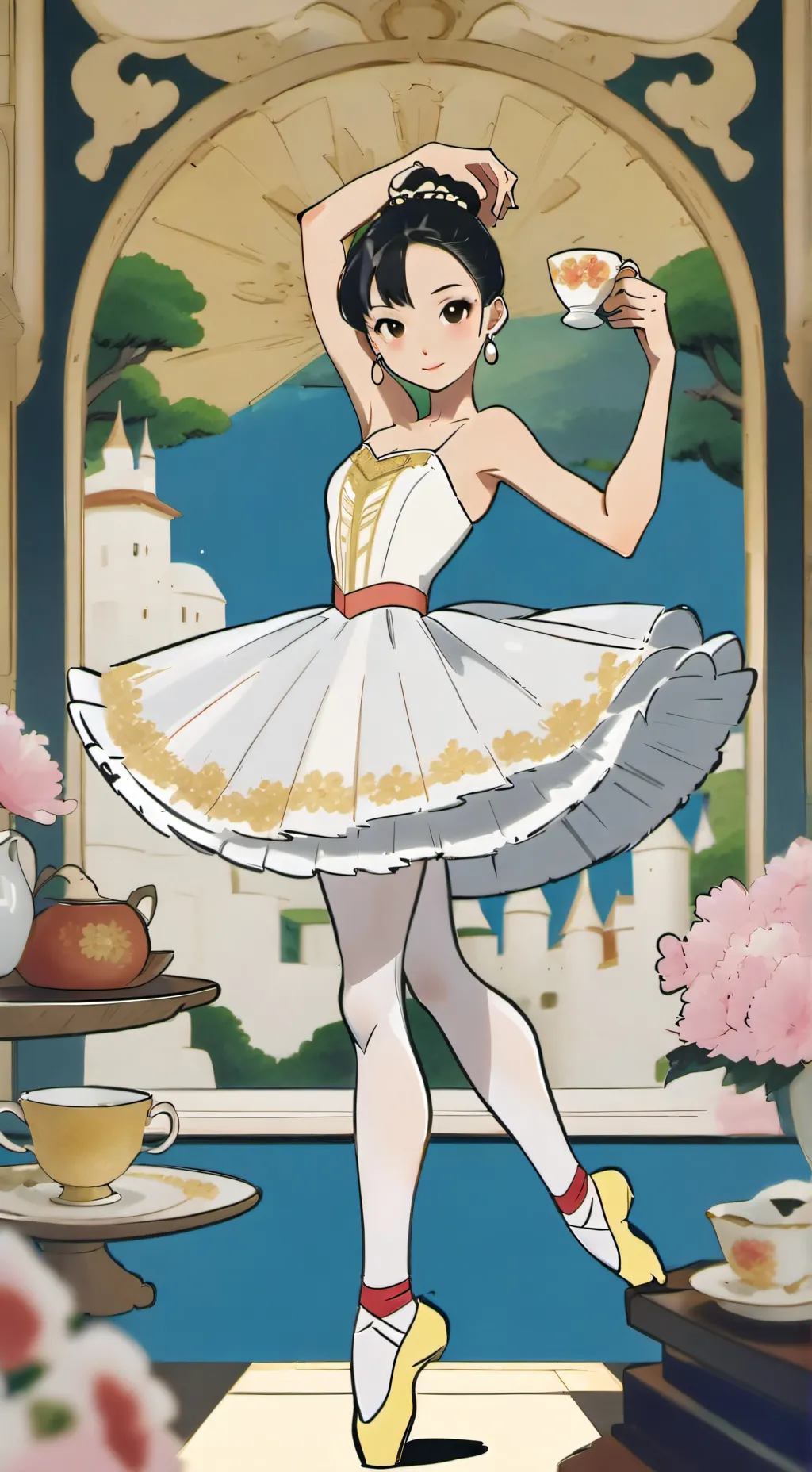 ai character: ballerina cappucin background