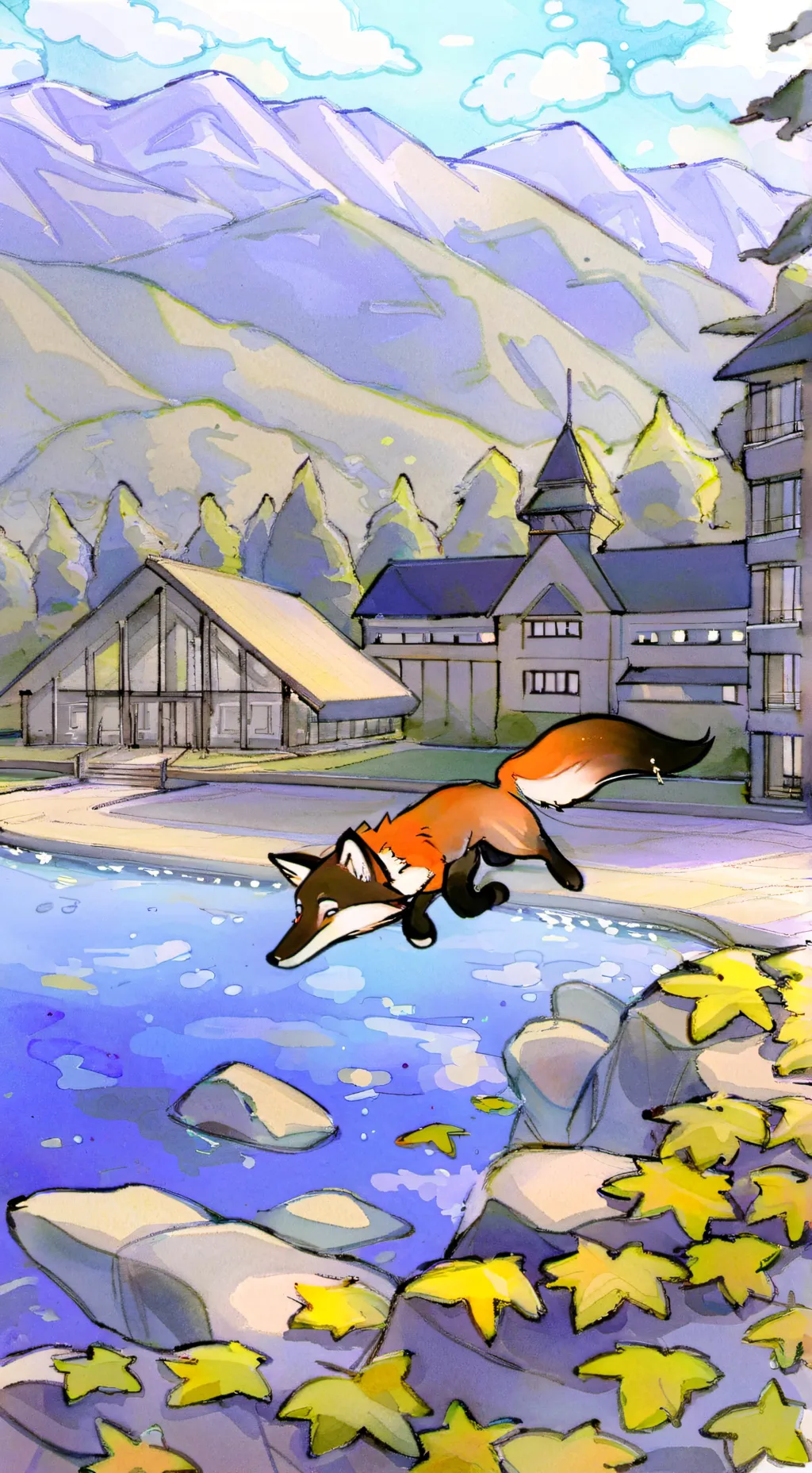 ai character: middle fox school background