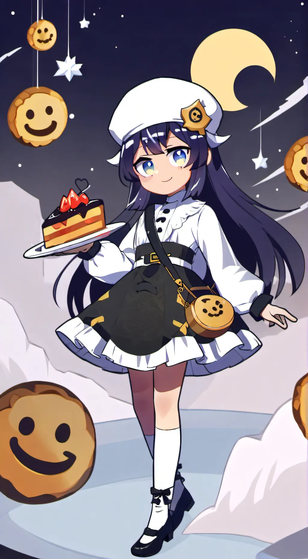 ai character: moonlight cookie background