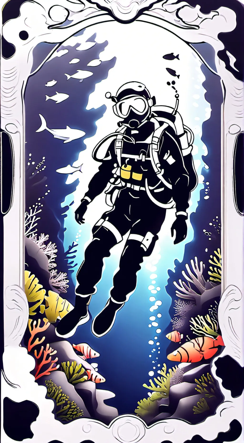 ai character: CH scuba background