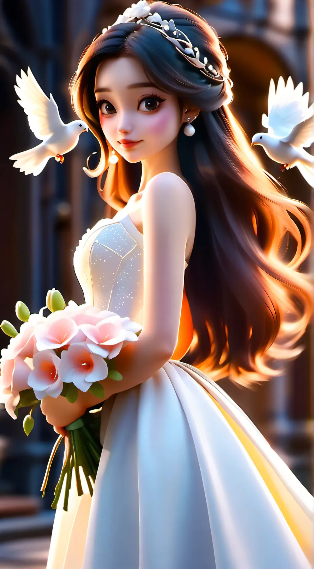 ai character: ch Wedding background