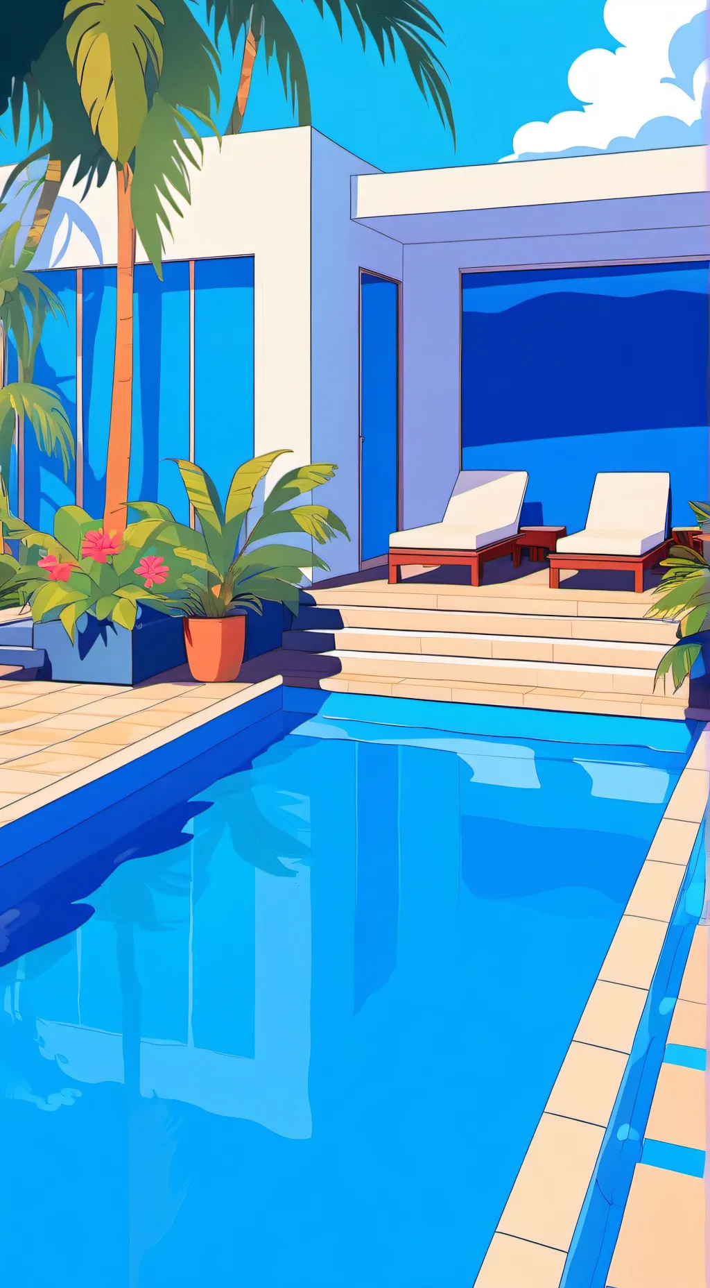 ai character: Pool party GI background