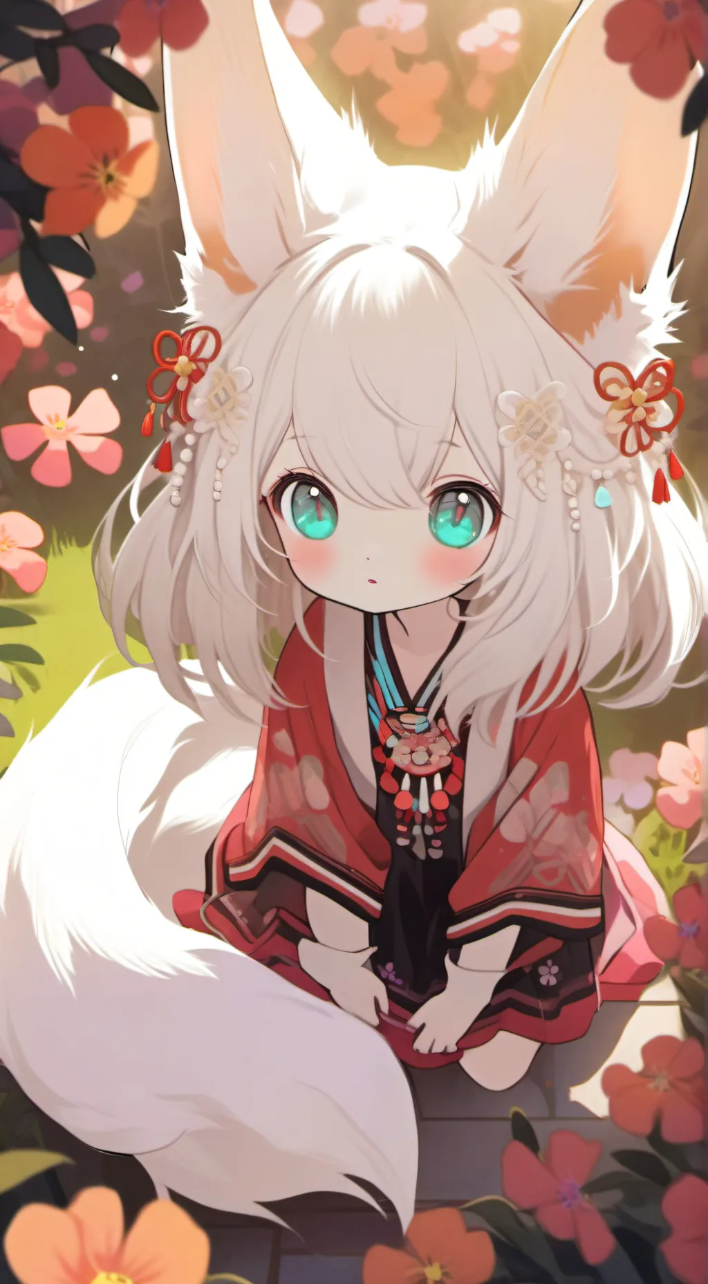 ai character: White Fennec Spiri background