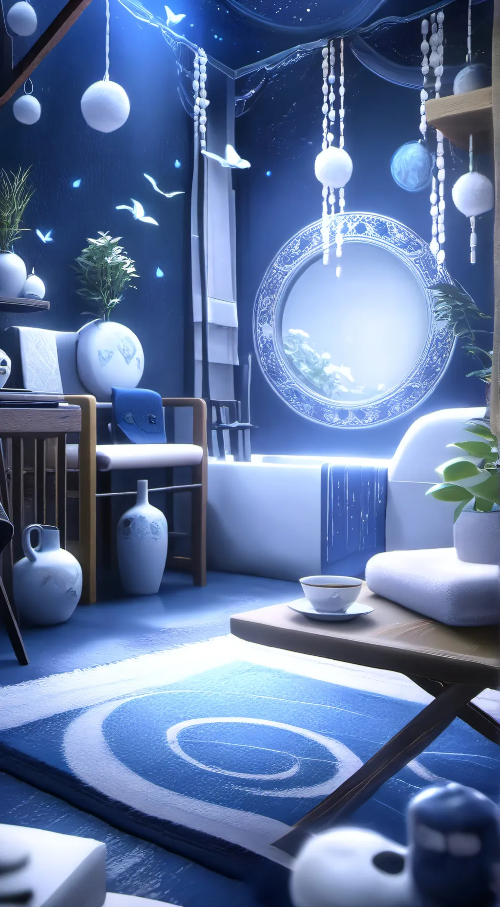 ai character: labubu background