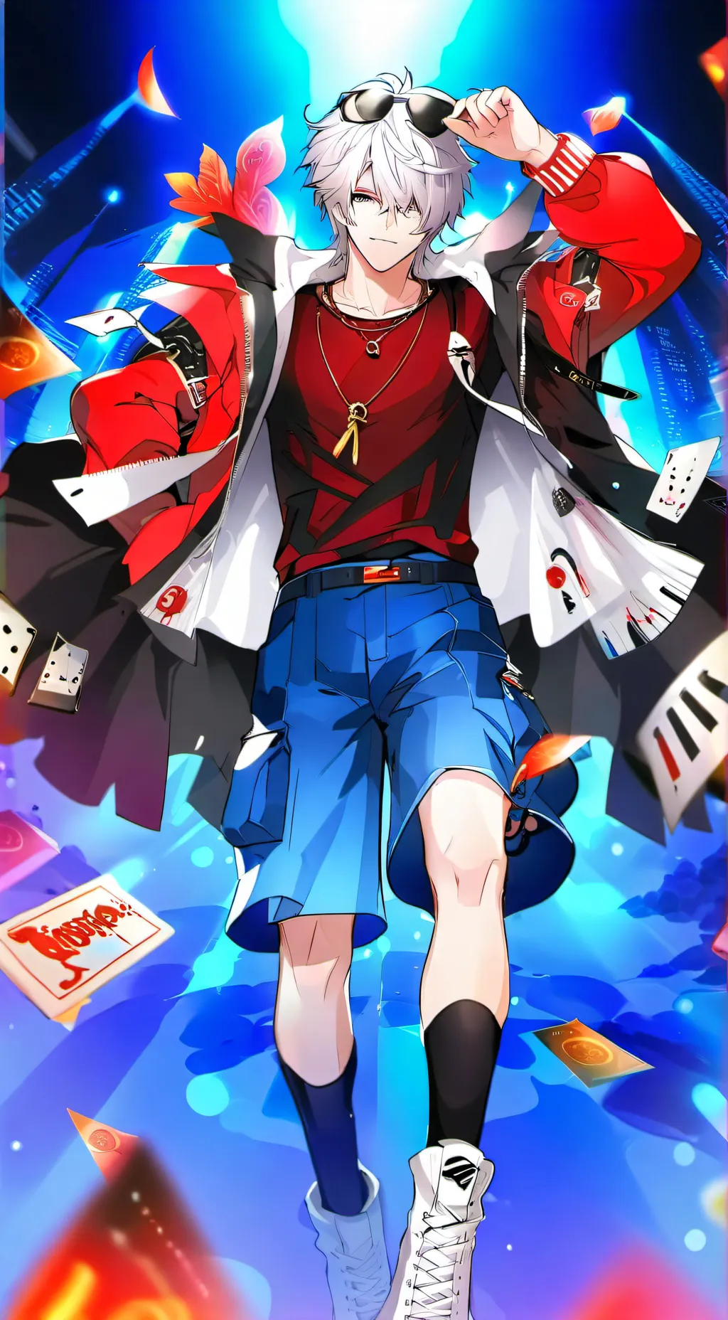 ai character: MHA~ Shopping Mall background